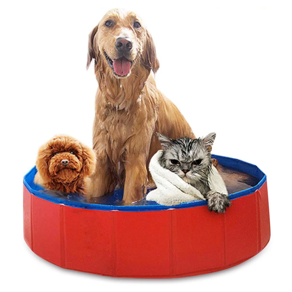 

Red Blue Pet Products Large PVC Foldable Swimming Pool House Bed Bathtub For Dog Cat Teddy Playing Washing Pond Big Size