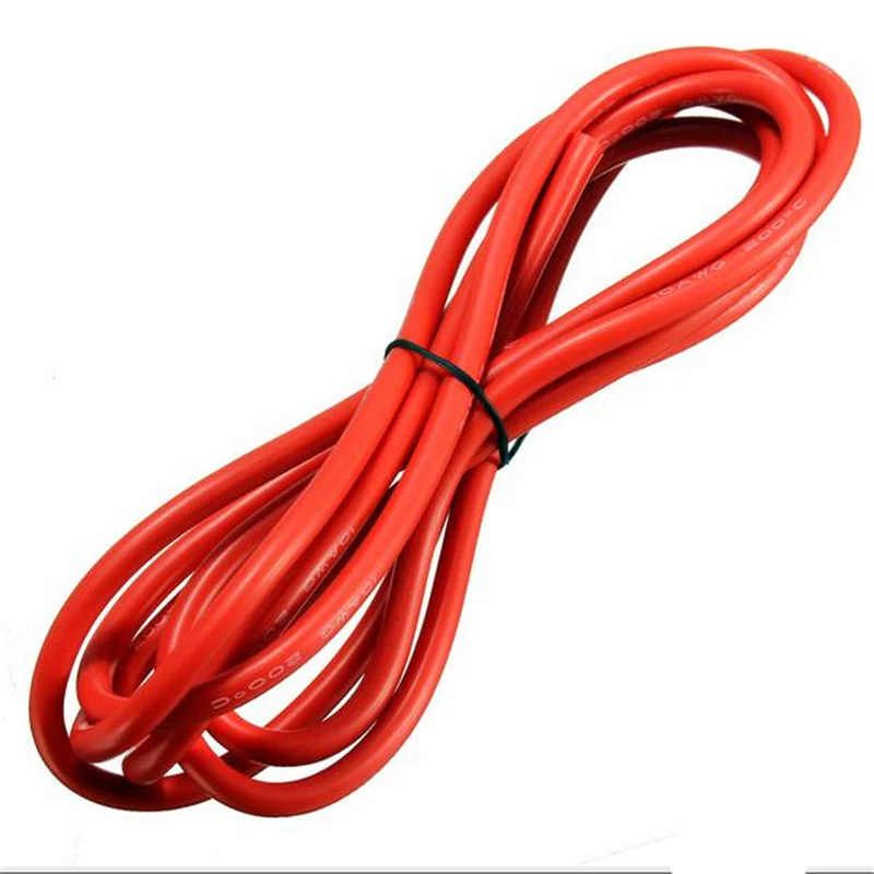 Лидер продаж красный 2 метра силиконовый провод кабель 10/12/14/16/18/20/22AWG гибкий термостойкий кабель