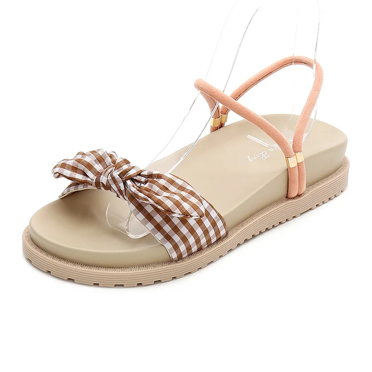 

2019 Sandals Women Summer Slip on Shoes Peep Toe Flat Shoes Roman Sandalias Ladies Flip Flops