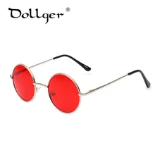 Dollger, милые детские красные солнцезащитные очки Брендовая Дизайнерская обувь в стиле ретро маленькая круглая оправа из сплава для девочек солнцезащитные очки для мальчиков UV400 s1550