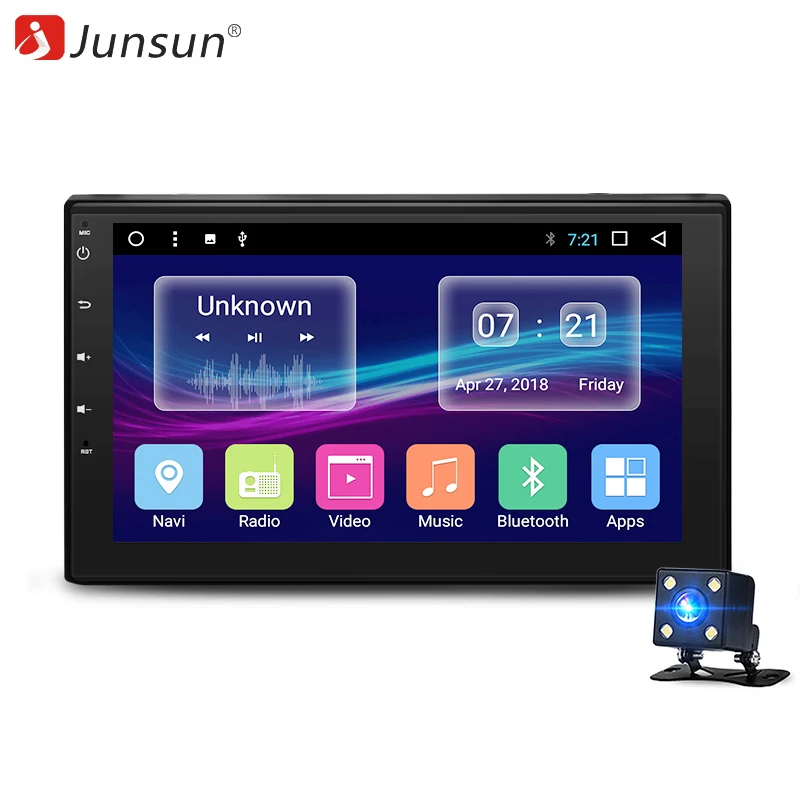 Junsun 7 &quot2 DIN 2GB+32GB автомобильный DVD Android 7.1 Радио мультимедийный плеер 1024*600