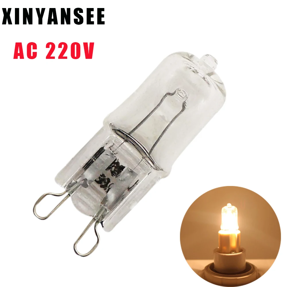 

2Pcs Super Bright durable G9 220-240v Halogen Lamp Light Bulb 25w 40w 60w Halogen G9 220v Warm White Indoor Clear Halogen bulb