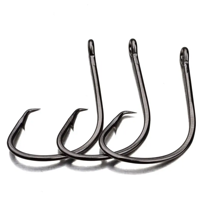 

Outdoor fishing hook 1#6 / 0# size 50pc fishing hook black octopus round sports circle hook clip fishing accessories