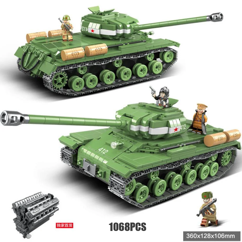 

WW2 Soviet Union jedi IS-2M heavy tank JS-2 batisbricks figure block world war army minifigs model toys collection weapon bricks