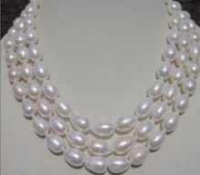 

very good genuine 8-9MM WHITE AKOYA Freshwater Cultured PEARL NECKLACE 50 INCH 14k gold plated Fine women jewelry Fast shipping