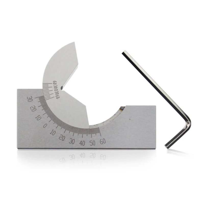 Slver Precision Grinding Machine Angle Plate V Block 0-60 Degrees Adjustable Micro Angle Gauge With