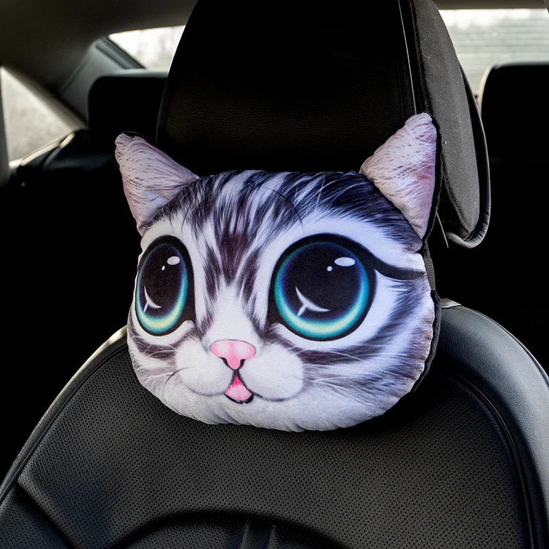 Buy New 1PC Cute Cartoon Car Neck Pillow Headrest Cushion With Safety Seat Belt Shoulder Strap ...