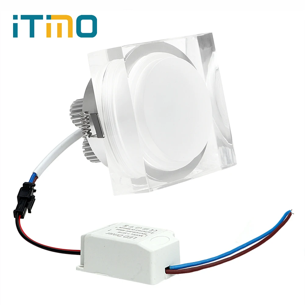 

ITimo 3000K Round/Square Decorative Lights LED Downlights Crystal Lamps Warm White Ceiling Light 3W/5W Home Lighting