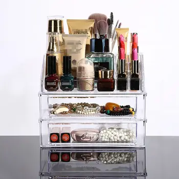 

Drawer Cosmetic Organizer Transparent Acrylic Makeup Organizer Large Plastic Storage Box Container Storage Boxes Cosmetic