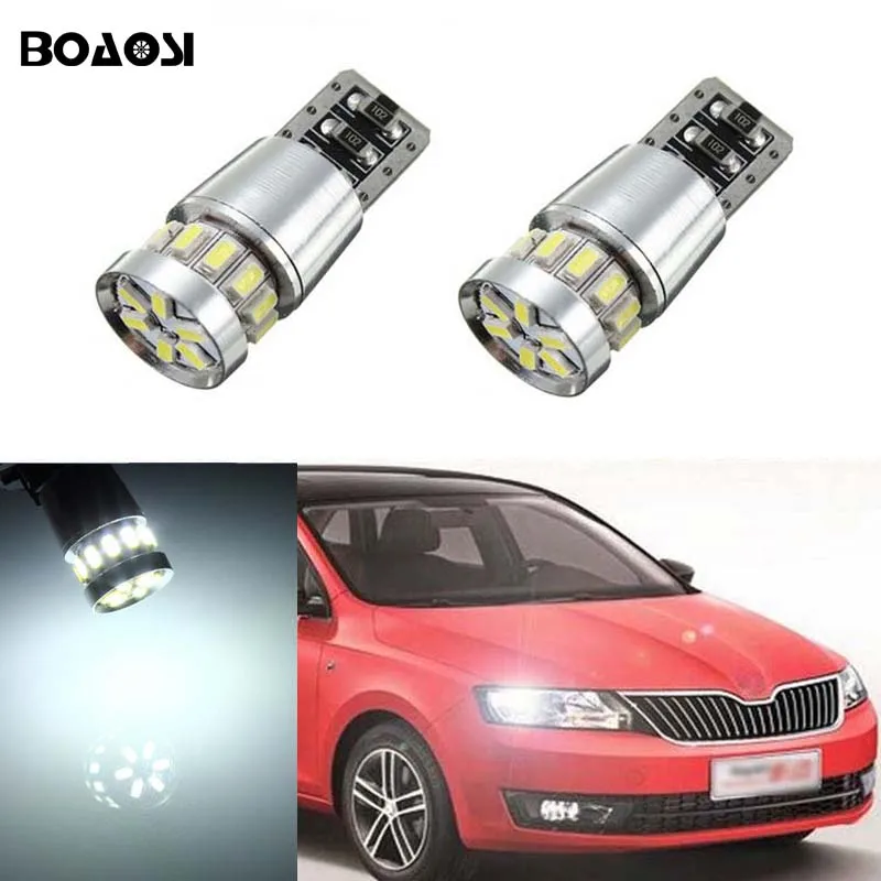 

BOAOSI 2x T10 Error Free Front Side Maker Light Parking Lights Lamp Bulb For Skoda octavia 2 a7 a5 fabia rapid yeti superb Fabia
