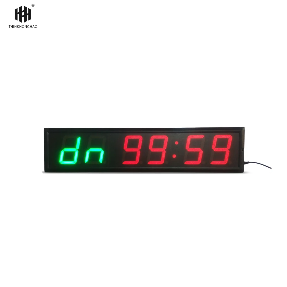 Vracht Gratis 4 ''6 Cijfers Led Countdown Klok Workout Timer Voor Garage Home Gym Crossfit
