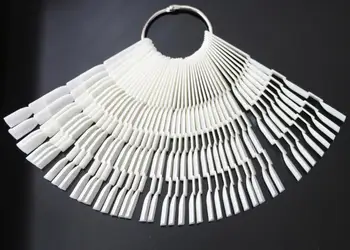 

Charming Statement 150 tips False Nail Art Board Tip Stick Sticker Polish Foldable Display Beauty Practice Fan Natural