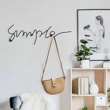 Kreative Eisen Kunst Buchstaben Haken Mantel Kleidung Tasche Aufhänger Schlüssel Halter Kinder Mädchen Zimmer Hintergrund Wand Dekor Kleidung Display-Racks(China)
