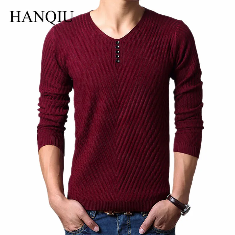 2018 New Winter Henley Neck Sweater Men Cashmere Pullover