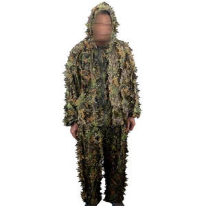 TPRPST Камуфляж 3D плащ с узором из листьев Yowie Ghillie дышащий Открытый пончо Тип камуфляж наблюдение за птицами пончо Снайпер костюм NL149 - Цвет: tops and pant