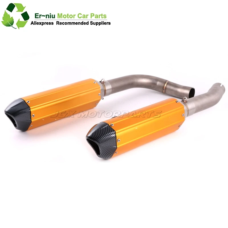 

Motorcycle Exhaust full system Muffler contact middle pipe + muffler for YAMAHA R1 2009 2014 Slip-On