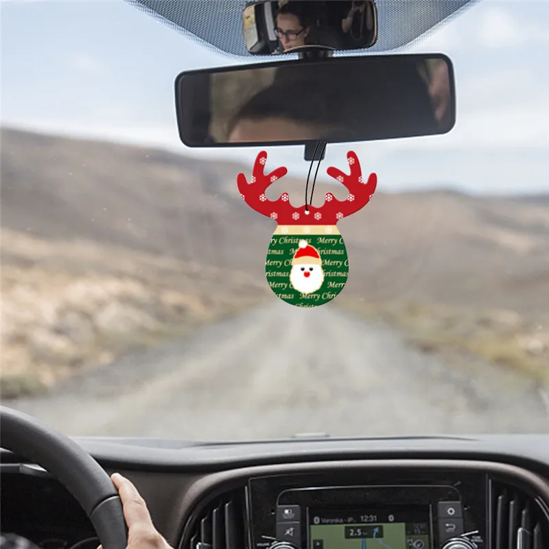 Рождественский рога автомобильный орнамент аксессуары интерьерное украшение милые рога форма автомобиля духи бумаги подвесной кулон освежитель воздуха