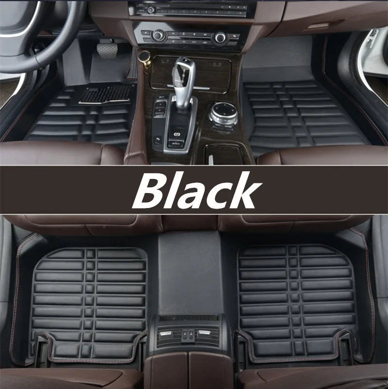 Кожаные автомобильные коврики для Volkswagen vw passat B3 B4 B5 B6 B7 B8 2000- автомобильный Стайлинг пользовательский автомобильный коврик - Название цвета: black