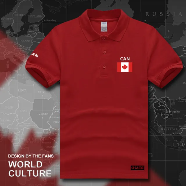 Canada Canadians polo shirts men short sleeve white brands printed for