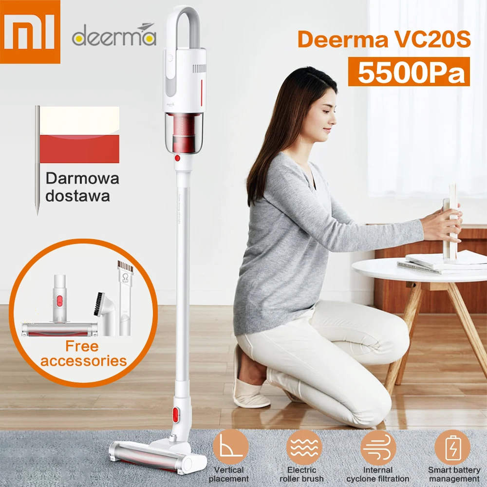 

2019 New Xiaomi Deerma VC20 Vacuum Cleaner Auto-Vertical Handheld Cordless Stick Aspirator Vacuum Cleaners 5500Pa For Home Car