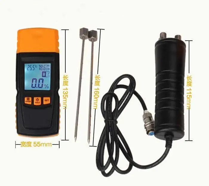 

Hay Wood Sawdust Powder Moisture Meter Humidity Detector Tester Portable Hygrometers LCD 2% to 70% XZB-620