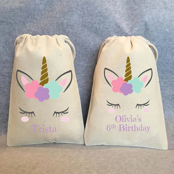 Bolsas Cumpleaños Personalizadas Unicornio 10 Unidades