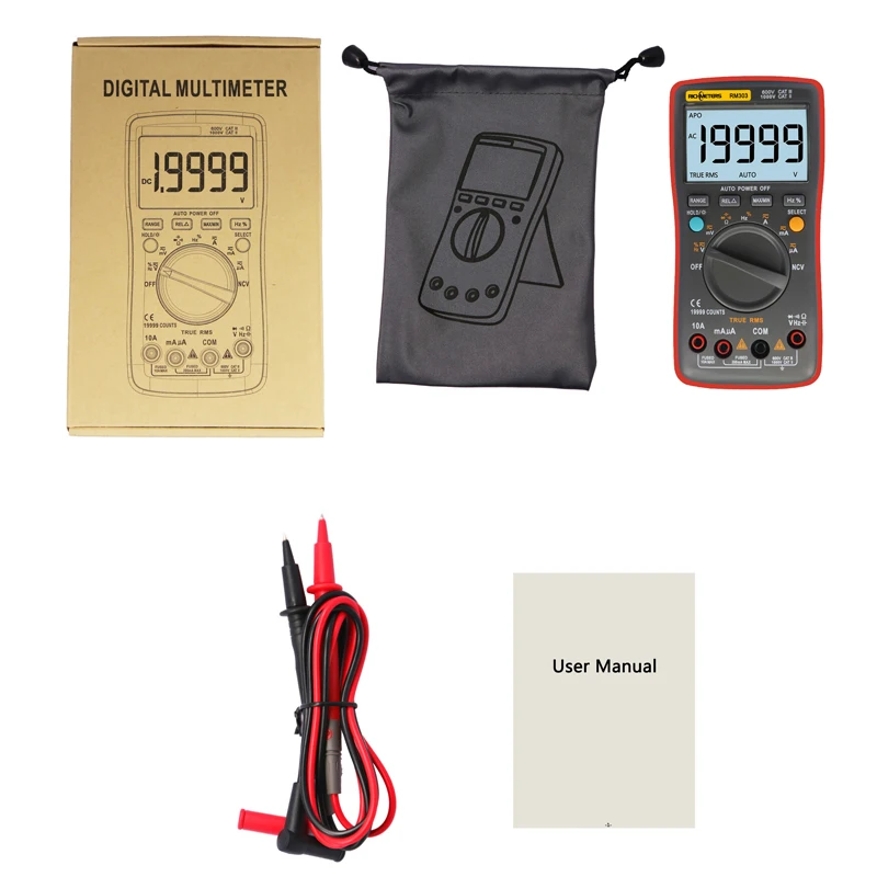 RM303 True-RMS 19999 Counts Digital Multimeter NCV