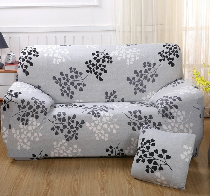 Серый полосатый диван, чехлы с эластичным принтом, плотно обертывающиеся Чехлы, все включено, протектор, полиэстер, Loveseat, диванное полотенце