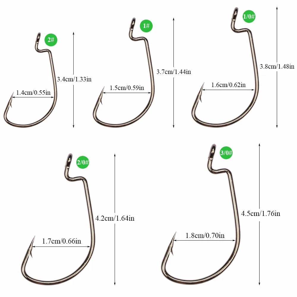 Goture 50 шт. Морской рыболовный крючок 2#1#1/0#2/0#3/0# Высокоуглеродистая сталь рыболовный крючок с коробкой для рыболовных снастей