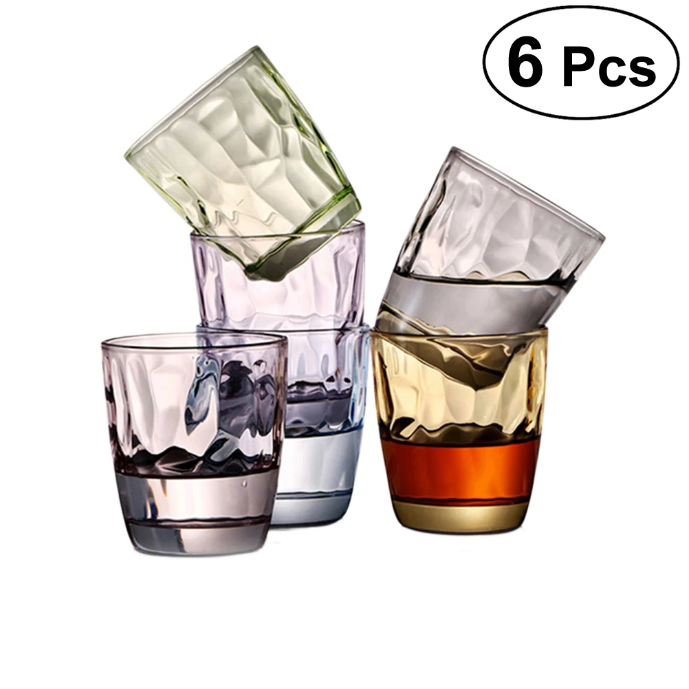 6pcs/pack Shatterproof Stackable Versatile Unbreakable 310ml Colored