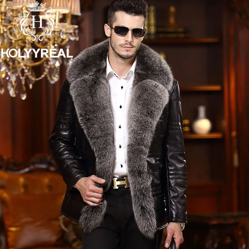 Brand New Men's Fashion Genuine Sheepskin Down Leather