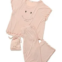 Женская модная Хлопковая пижама с буквенным принтом, однотонная женская длинная Домашняя одежда с рукавами, костюмы