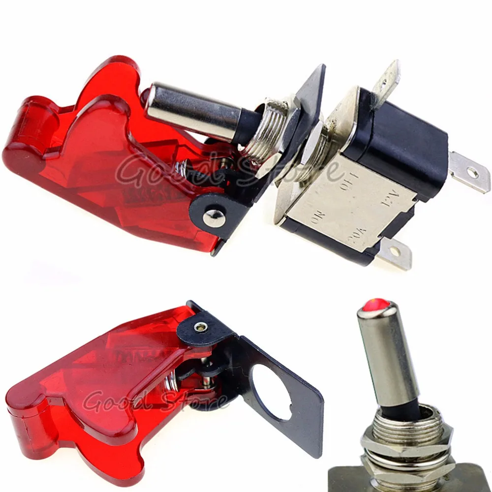 

1Set 12V 20A Toggle Switch Car Auto Cover LED Light SPST Toggle Rocker Switch Control On/Off Durable Red Color New TM