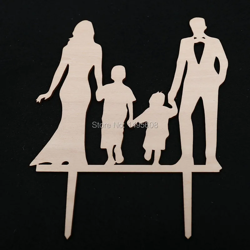 

Rustic Wedding Cake Topper Happy Family Wedding Cake Decoration Anniversary Cake Tppers Supplies Party Favor
