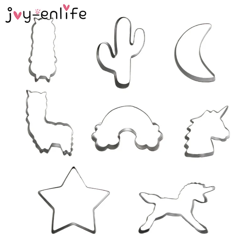 

1pcs Cute Llama Cookie Cutter Stainless Steel Unicorn Rabbit Cat Biscuit Molds Baby Shower Birthdayy Party Kitchen Baking Tool