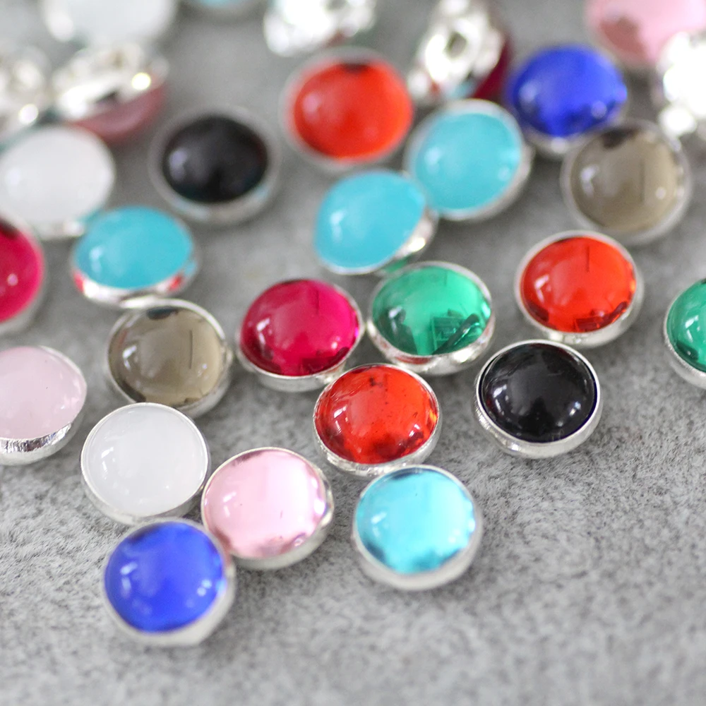 8 мм 50 шт./лот разноцветные серебряные бусины со стразами пришивные стразы для