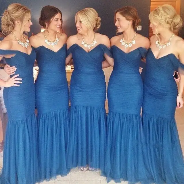 Yellow and Turquoise Blue Bridesmaids Dresses