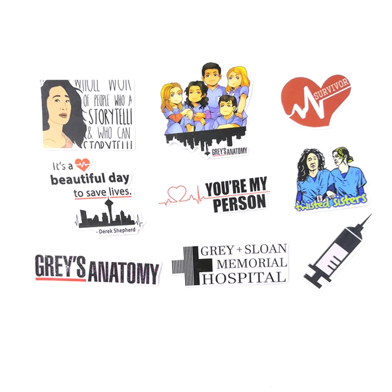 

21pcs Doctors nurse letter fans gifts movie Grey's Anatomy decal scrapbooking diy decoration phone laptop waterproof decorations