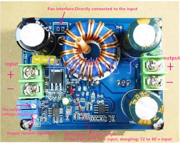 

DC-DC CC CV 600W 12-60V To 12-80V Boost Step Up Adjustable Power Supply Module