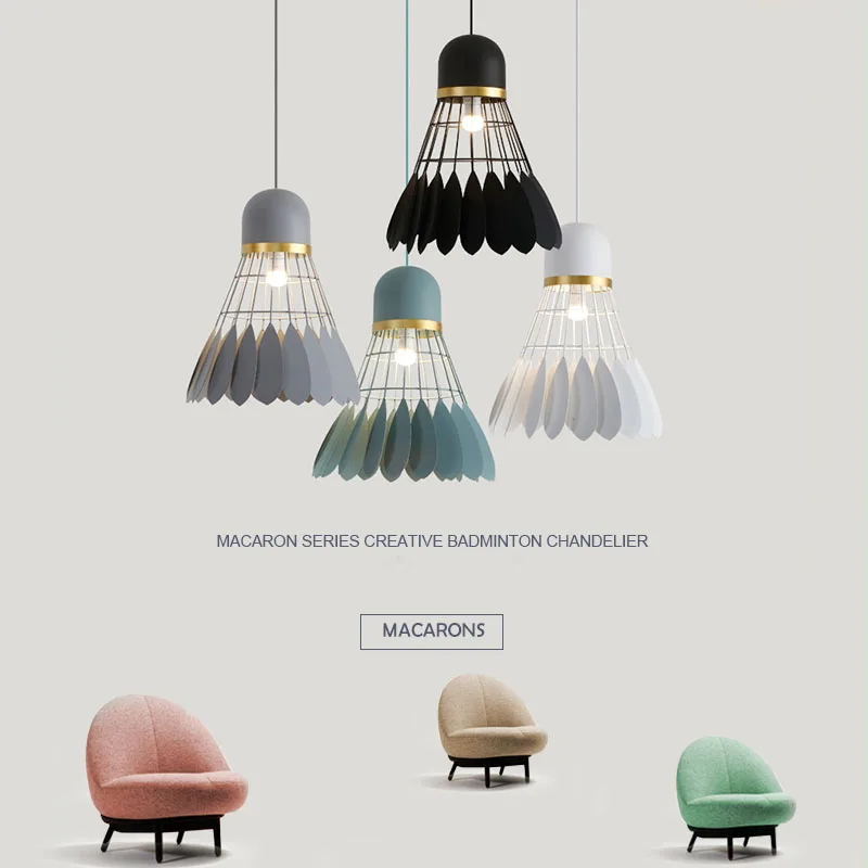 Nordic Badminton Pendant Light Fancy Hanging Feather Modern Decorative Pendant Lamp Bedroom Restaurant Pendant Light Indoor Lighting (16)