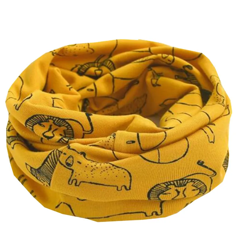 Осень-зима детей LIC хлопковый шарф для детей шеи шарф для мальчиков и девочек шарфы ребенок воротник теплый уплотнительное кольцо магия шейный платок - Цвет: yellow lion