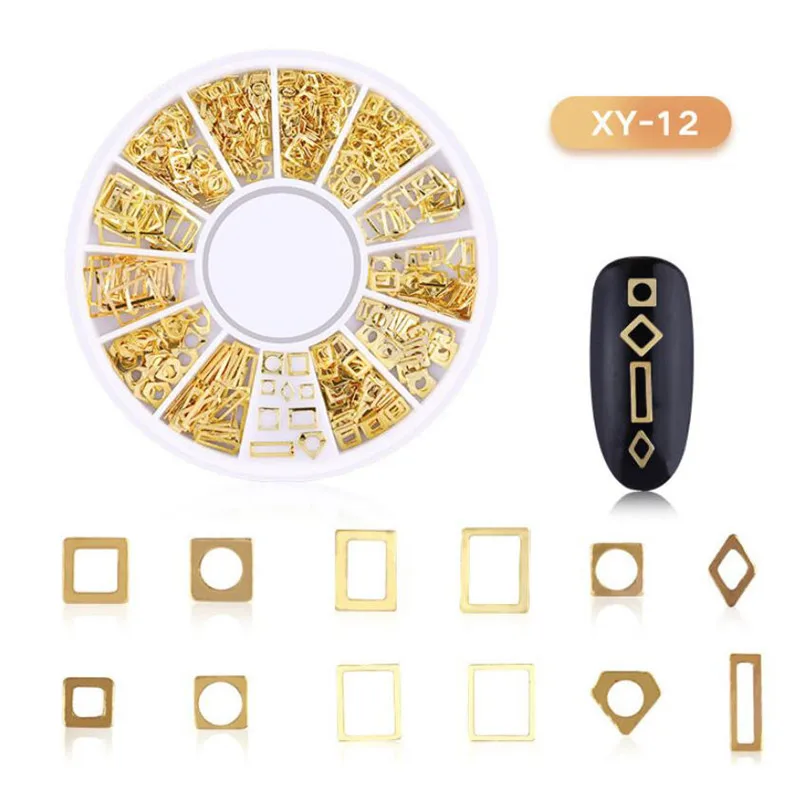 AddFavor, металлические 3D украшения для дизайна ногтей, Золотая стрела, сердце, заклепки, очаровательные Стразы для ногтей, аксессуары, звезды, блестящие Шпильки для ногтей, ювелирные изделия - Цвет: BBAD-XY12
