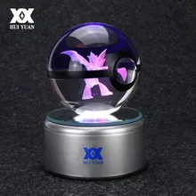 Scyther 3D Хрустальный шар Покемон го лампа в виде светящегося шара гравировка круглый с черной линией шар СВЕТОДИОДНЫЙ Красочный базовый подарок для ребенка