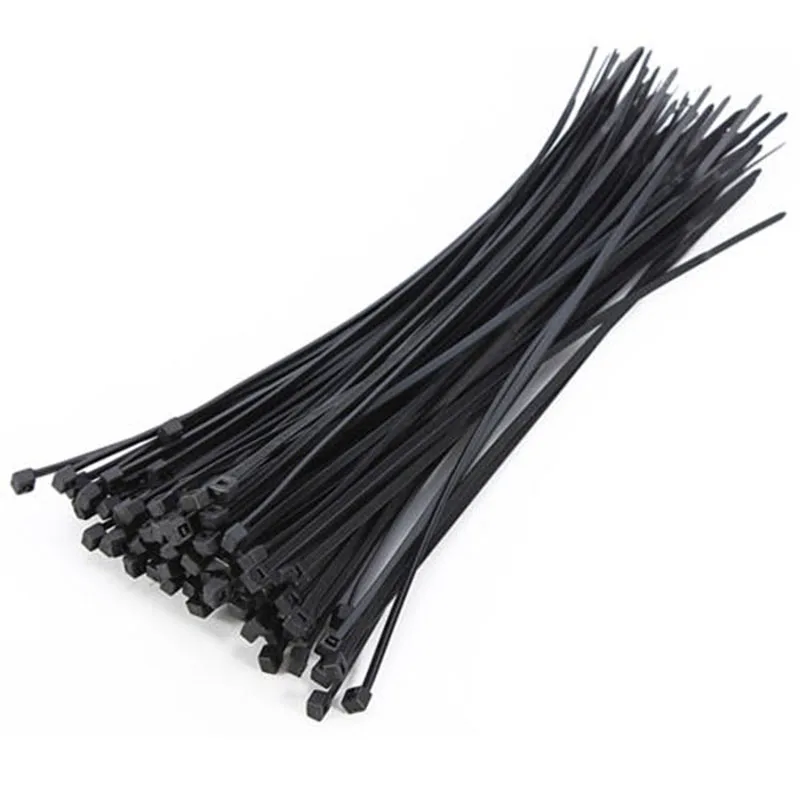 

100 nylon collars 200 mm black nylon cable ties Wire Self-Locking Network Cable Wire Zip Cord Strap Zip Trim Wrap Cable Loop Tie