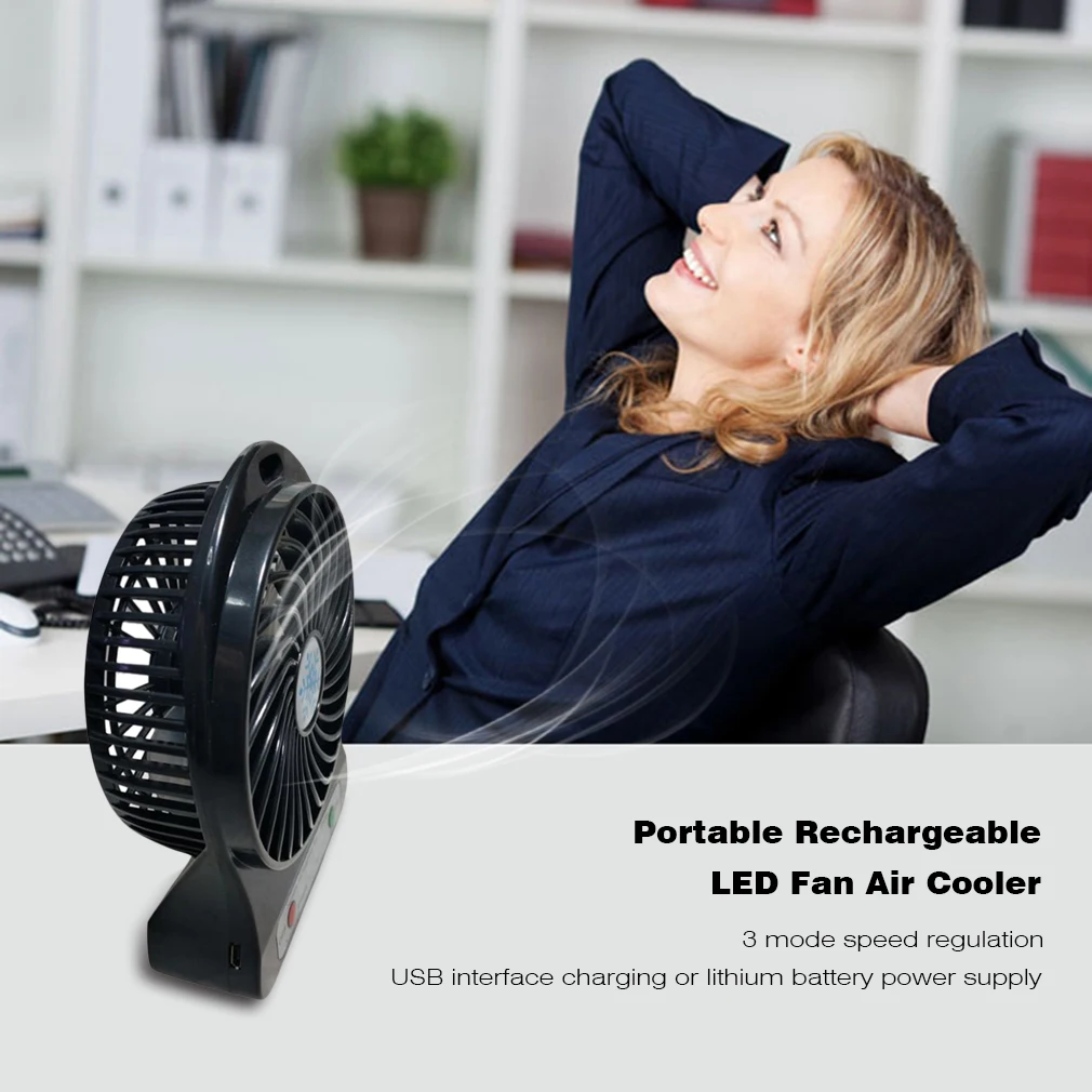 New Mini Desk Fan Portable Mini fan USB ventilador fan Li-ion Battery Rechargeable Multifunctional Fan 3 Gear