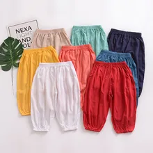 Новое поступление малыша для маленьких мальчиков девочек, анти-москитные Повседневные длинные брюки высокое качество Прямая