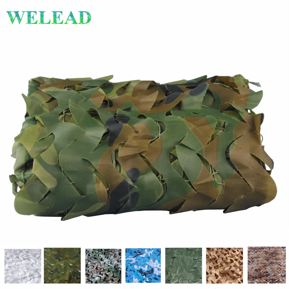 

WELEAD 18 Colors 1.5x10 Reinforced Camouflage Net Concealment Mesh Gazebo Hunting Military Army Camo Shade Garden Awning Hide