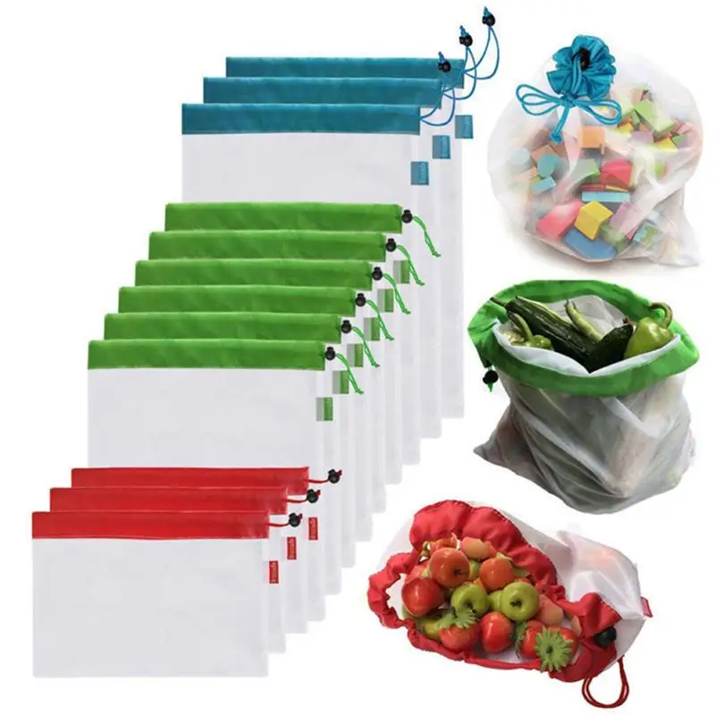 

Reusable Mesh Bags for Grocery Shopping Reusable Mesh Bags Washable Eco Friendly Bags Storage Fruit Vegetable Toys