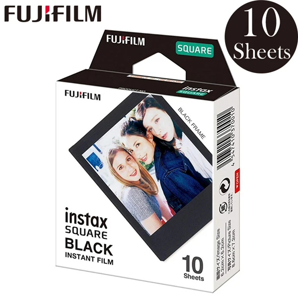 10-100 листов Fujifilm Instax Mini квадратная пленка белый/черный край фотобумага для Instax камеры SQ10 SQ6 SQ20 Share SP-3 принтер - Цвет: 10 Sheets Black