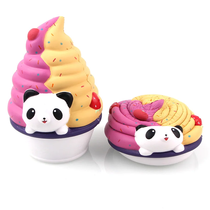 Sorvete de Morango Bonito dos Desenhos Brinquedos de Presente Lote Mole Jumbo 17 cm Panda Kawaii Super Lento Nascente Original Animados Pão Bolo Crianças 5 Pçs - 7 High Quality Brinquedos e hobbies